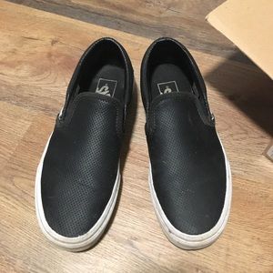 Vans perf leather slip ons